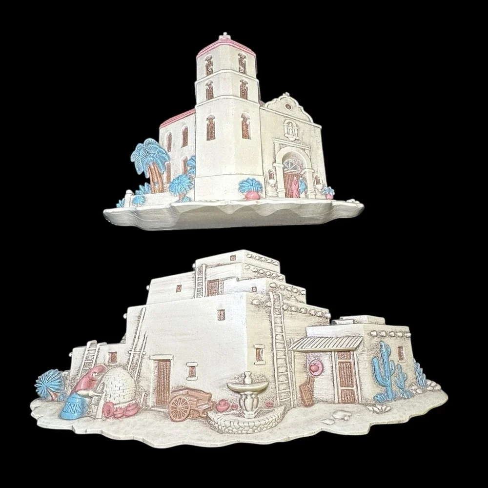 Southwest Mission Plaques Southwest Decor Burwood Wall Art‎ 1993 Set of 2